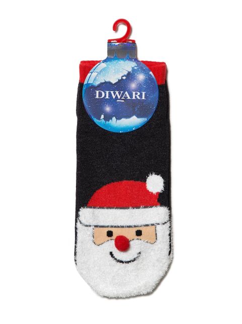 Short Christmas socks "Santa Claus" with a fluffy thread and a pompom - buy in the online store Conte