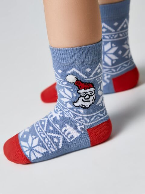Новогодние детские носки с рисунком «Новогодний орнамент» - купить в интернет-магазине Conte