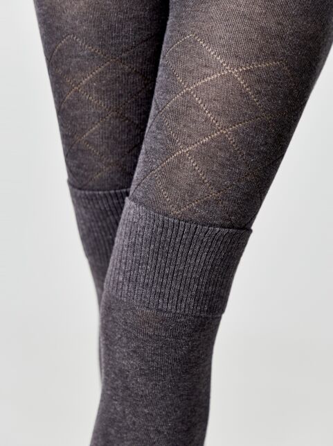 Колготки из хлопка с рисунком «ромбы» и имитацией гольфинов - купить в интернет-магазине Conte