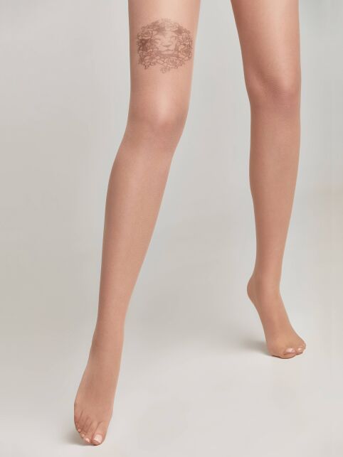 Tights TATTOO with a pattern Lion - buy in the online store Conte