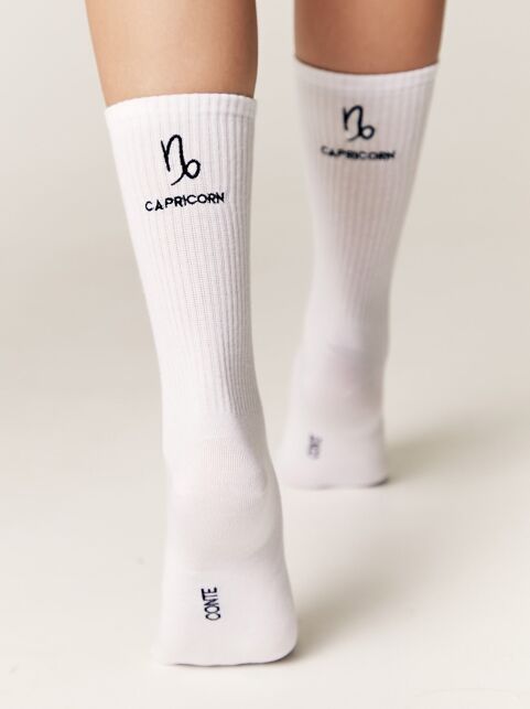 Удлиненные носки в рубчик с вышивкой «Козерог» - купить в интернет-магазине Conte