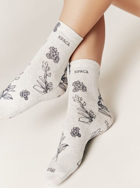 Носки из смесовой пряжи с хлопком и льном «Краса» - купить в интернет-магазине Conte