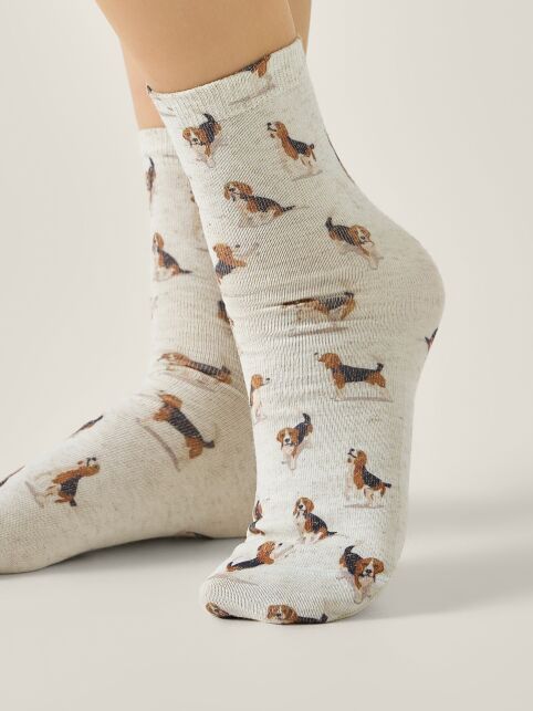 Носки со льном из лимитированной коллекции BEST FRIENDS «Бигль» - купить в интернет-магазине Conte