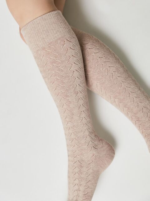 Гольфы из хлопка с ажурным рисунком - купить в интернет-магазине Conte