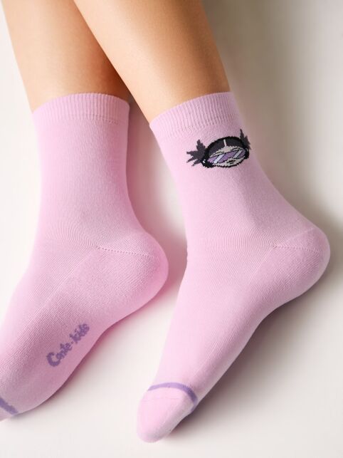 Хлопковые светло-розовые носки SOF-TIKI с махровой стопой, модель 523 - купить в интернет-магазине Conte