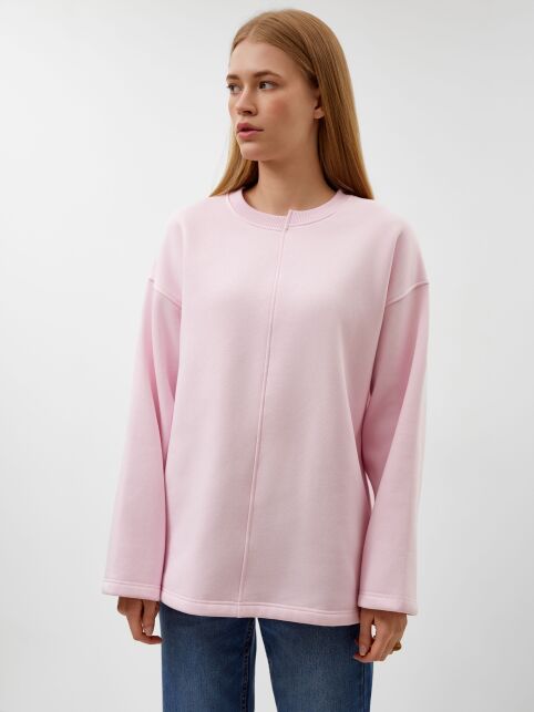 Джемпер из футера с ассиметричной планкой на горловине LD 3231 - купить в интернет-магазине Conte