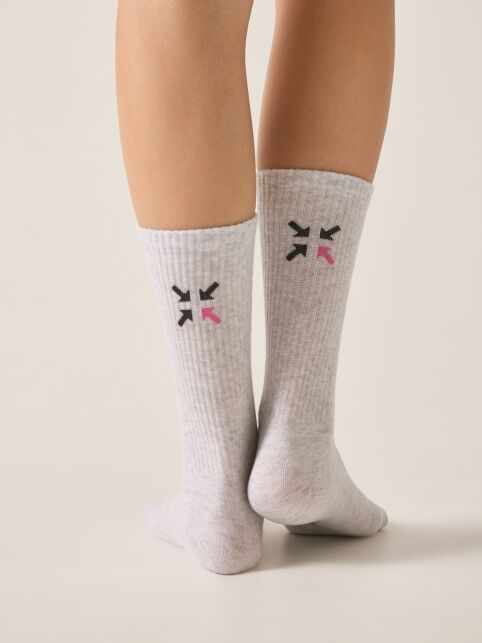 Удлинённые носки ACTIVE из хлопка с рисунком «стрелки» - купить в интернет-магазине Conte