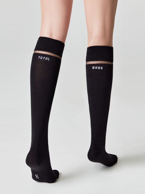 Гольфы из хлопка со вставками из мелкой сетки «Total babe» - купить в интернет-магазине Conte