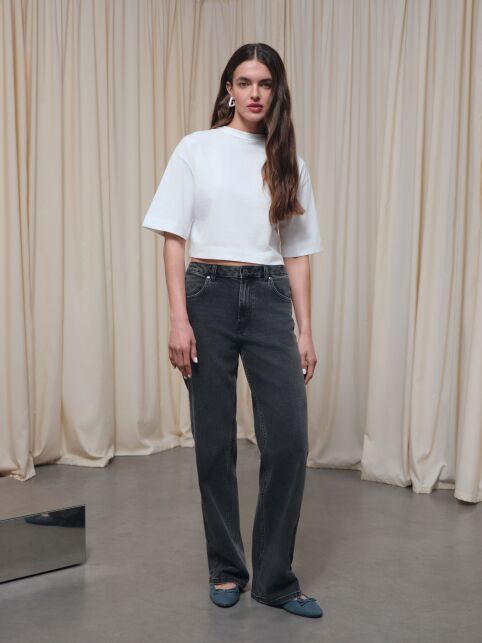 Чёрные джинсы straight ULTRA-LONG с эффектом потёртостей СON-799 Чёрные джинсы straight ULTRA-LONG с эффектом потёртостей СON-799 - купить в интернет-магазине Conte