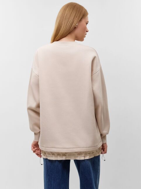 Джемпер из футера с фактурной вставкой по низу LD 3224 - купить в интернет-магазине Conte