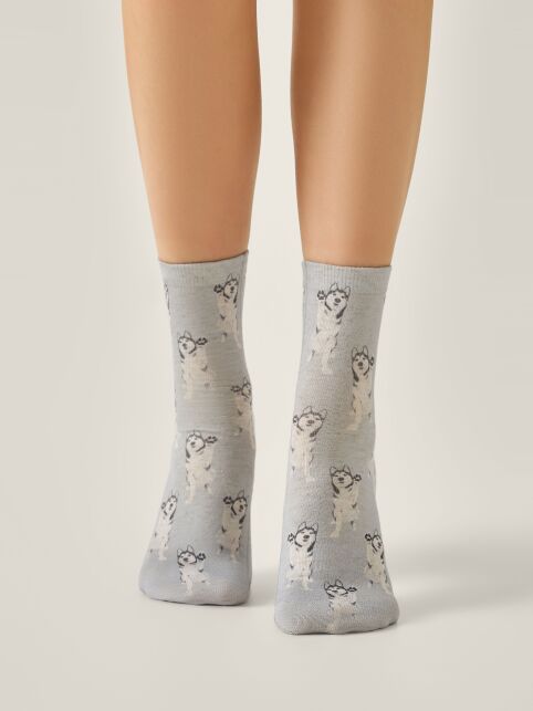 Носки со льном из лимитированной коллекции BEST FRIENDS «Хаски» - купить в интернет-магазине Conte